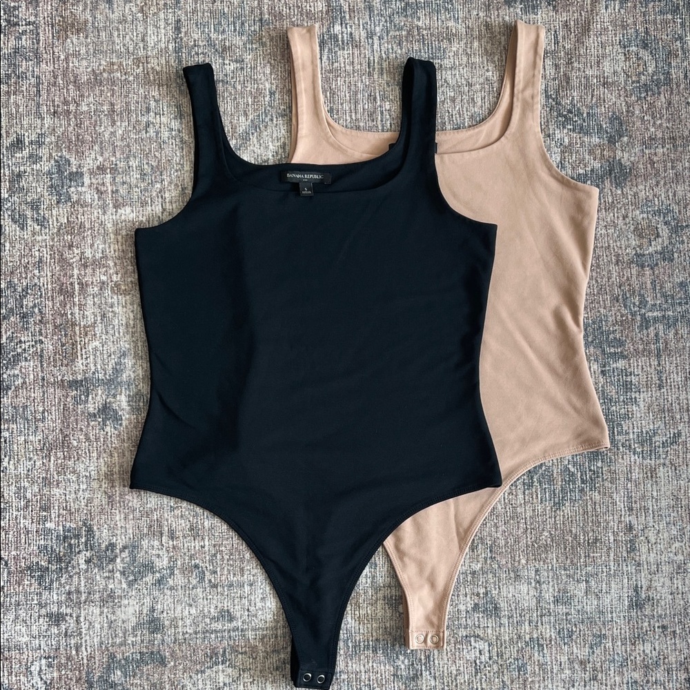 BANANA REPUBLIC Black and Nude Bodysuit Set
